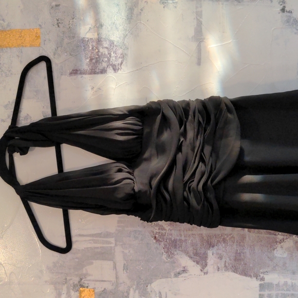 Halter Black Dress 100% Silk Size Small - Picture 2 of 5